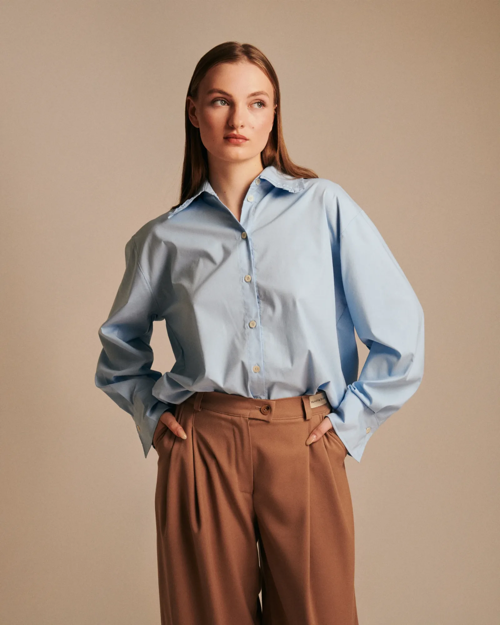 CAMEL FLOWY TROUSERS, photograph 2