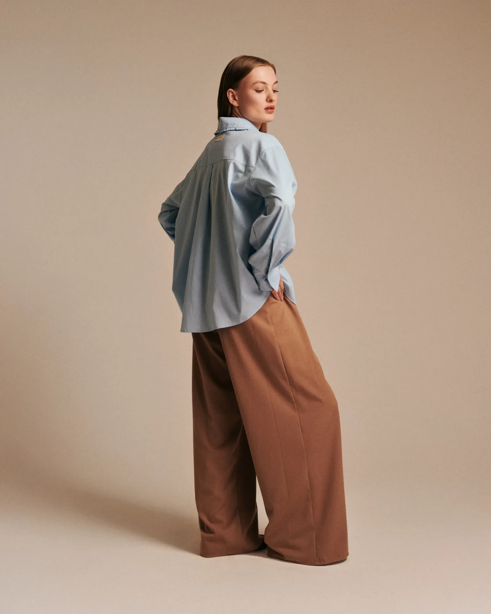 CAMEL FLOWY TROUSERS, photograph 3